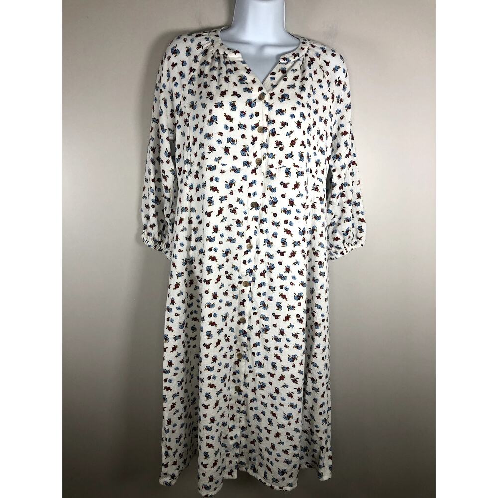 The Nines By Hatch Women's Maternity Dress Size S White Floral Pattern